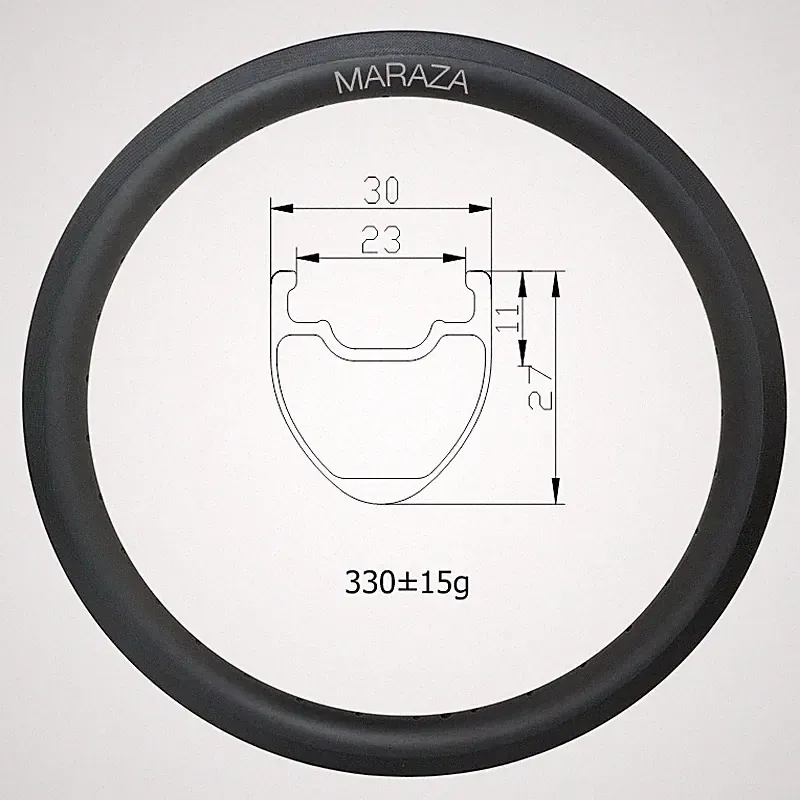 20 in Carbon Bicycle Rim 27mm Depth 30mm Width Bike Disc Brake Clincher Rim