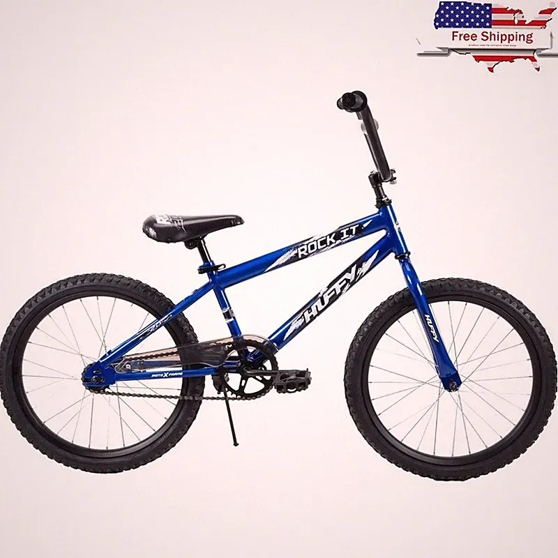 20 in Kids Bike Boys Single Speed Adjustable Seat Coaster Brake Steel Frame Blue