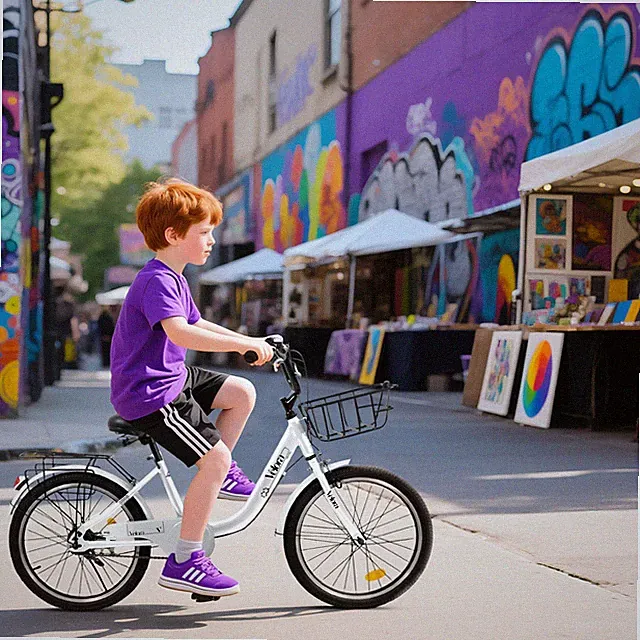 20 Inch Kids Bike, Single-Speed Children's Bicycle with Coaster Brake, White