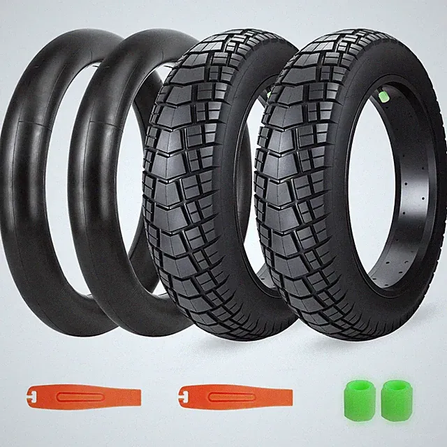 BALINGE 2-Pack 20x4.0 Fat Ebike/MTB Tire w/ Tubes, Levers. All-Terrain, HD Black