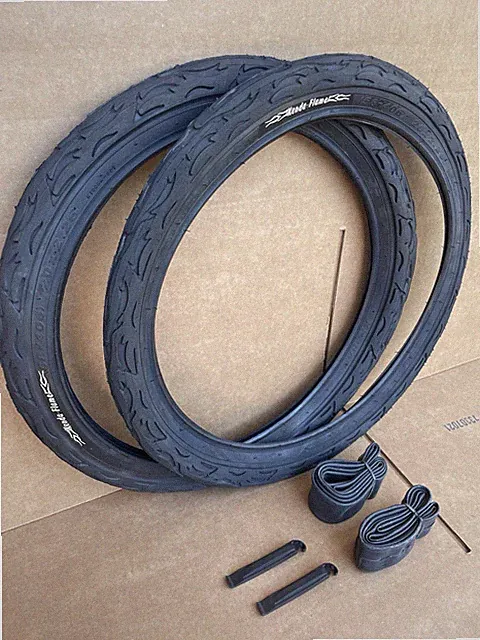 PAIR 20" x 2.25 Bike Tires + Tubes KENDA Dirt Jumper Flame Design Thread Black