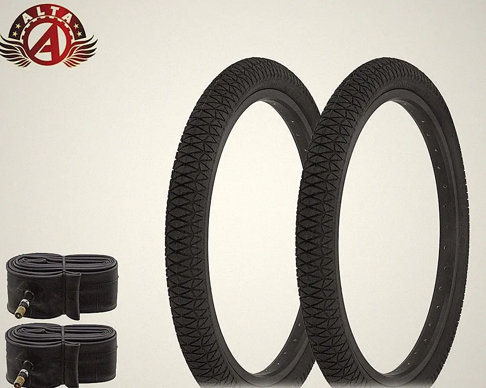 PAIR Bicycle Bike Tires/Tubes 20" x 1.95" BMX ALTA X-CROSS TREAD HF-884 Black
