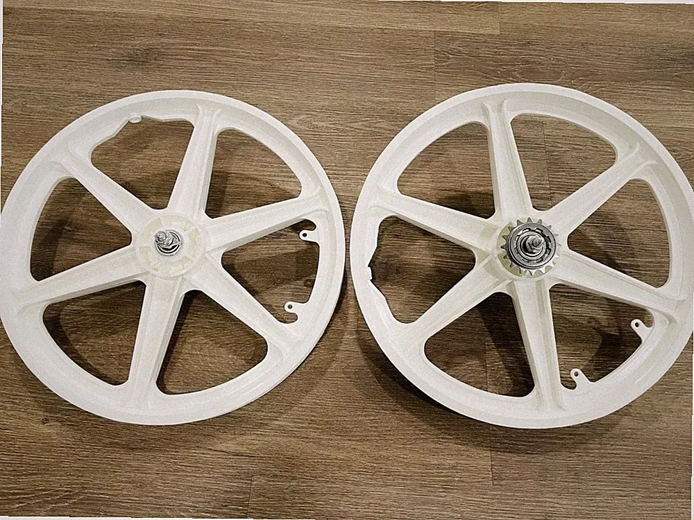 Pair of 20" Bicycle Mag Wheels Set 6 SPOKE WHITE FOR GT DYNO HARO any BMX BIKE